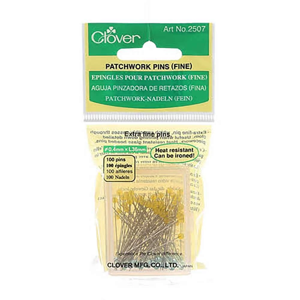 Patchwork Glasshead Pins Size 30, 1-1/2", 100 Count From Clover Needlecraft 1 Patchwork Glasshead Pins Size 30, 1-1/2", 100 Count From Clover Needlecraft