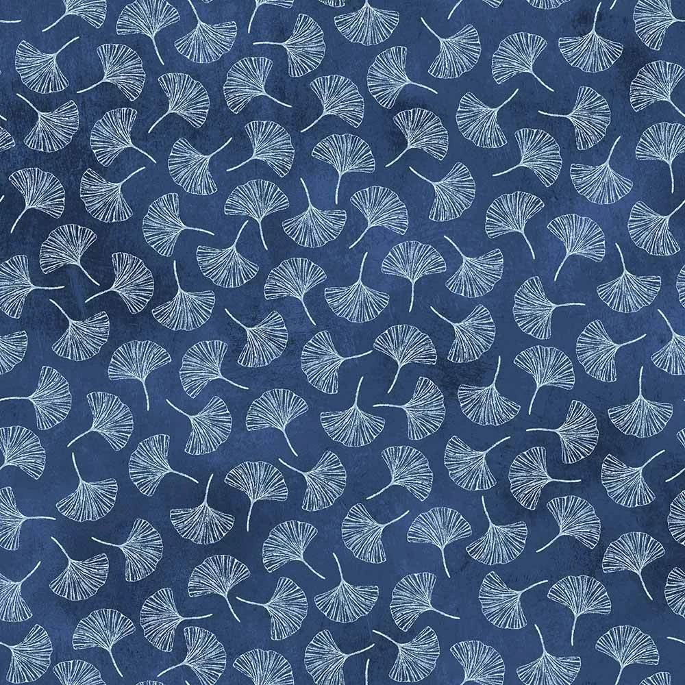 Windham Fabrics - Botanical Blues - Whistler Studios - Gingko Leaves - Blue - Yardage 1 Windham Fabrics - Botanical Blues - Whistler Studios - Gingko Leaves - Blue - Yardage