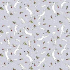 Studio E - Winter White - Tossed Animals - Gray - Rebecca Canale - Yardage