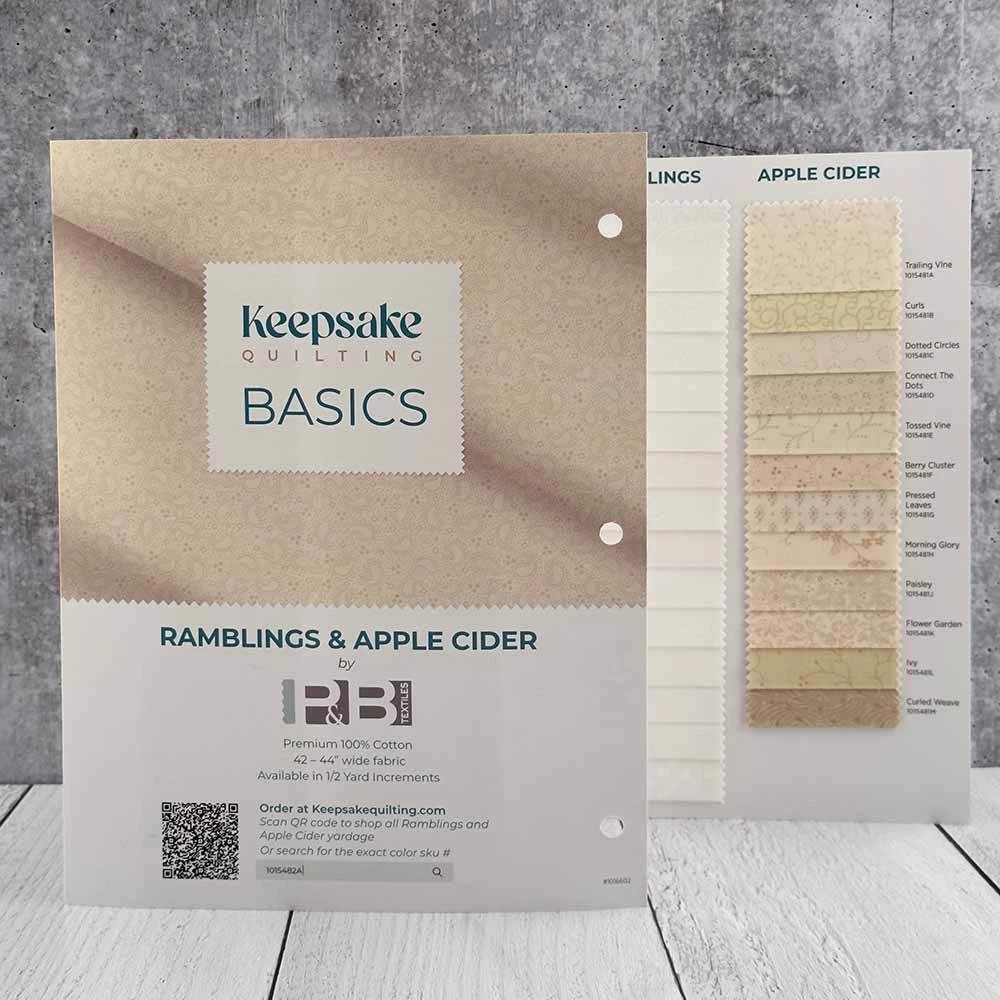 Keepsake Quilting Exclusive - P&B Textiles - Ramblings & Apple Cider - Swatched Color Card 2 Keepsake Quilting Exclusive - P&B Textiles - Ramblings & Apple Cider - Swatched Color Card - Image 2