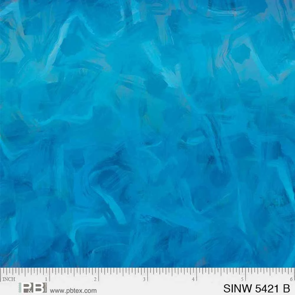 P&B Textiles - Spring In The Northwoods - Jamie Kalvestran - Painted Texture - Blue - Yardage 2 P&B Textiles - Spring In The Northwoods - Jamie Kalvestran - Painted Texture - Blue - Yardage - Image 2