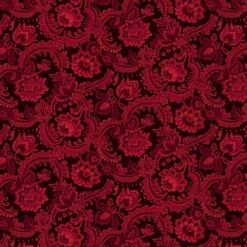 Henry Glass - Scrap Basket Favorites - Kim Diehl - Fancy Foulard - Cranberry - Yardage