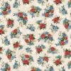 P&B Textiles - Farmhouse Americana - Cindy Jacobs - Tossed Patriotic Bouquets - Cream - Yardage -Keepsake Quilting Shop 1018840B 01