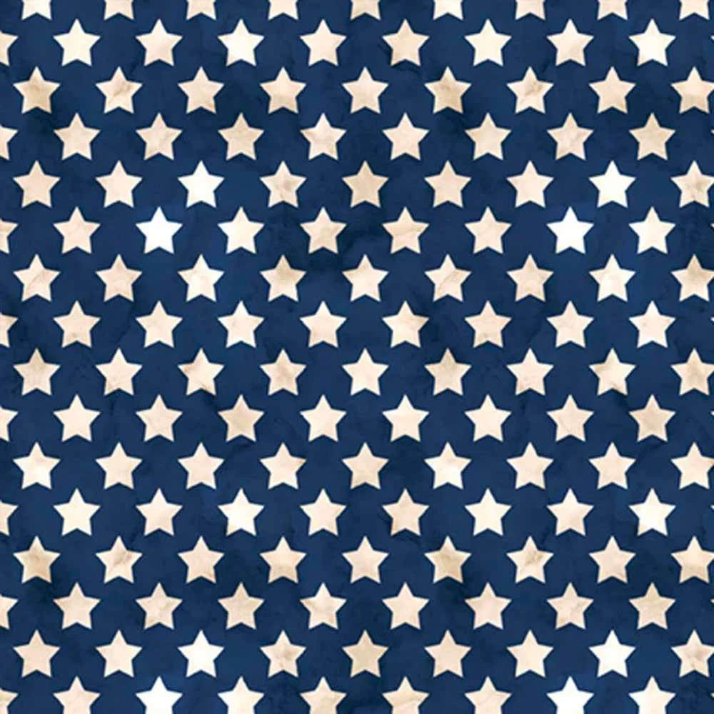 P&B Textiles - Farmhouse Americana - Cindy Jacobs - Cream Stars On Navy - Yardage 1 P&B Textiles - Farmhouse Americana - Cindy Jacobs - Cream Stars On Navy - Yardage