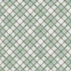 P&B Textiles - Lakeside Days - Laura Marshall - Diagonal Plaid - Green - Yardage