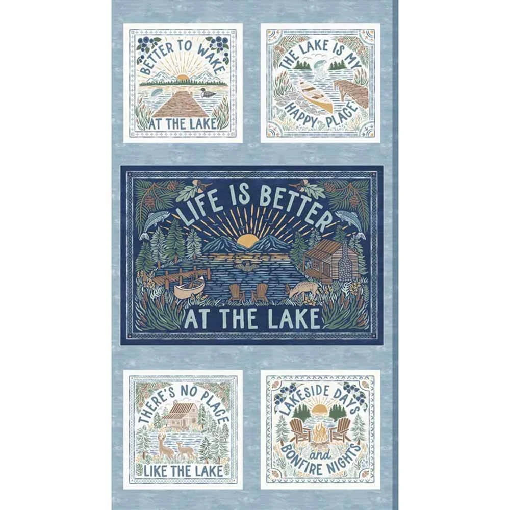 P&B Textiles - Lakeside Days - Laura Marshall - Life Is Better At The Lake - 24" X 44" - Panel 1 P&B Textiles - Lakeside Days - Laura Marshall - Life Is Better At The Lake - 24" X 44" - Panel