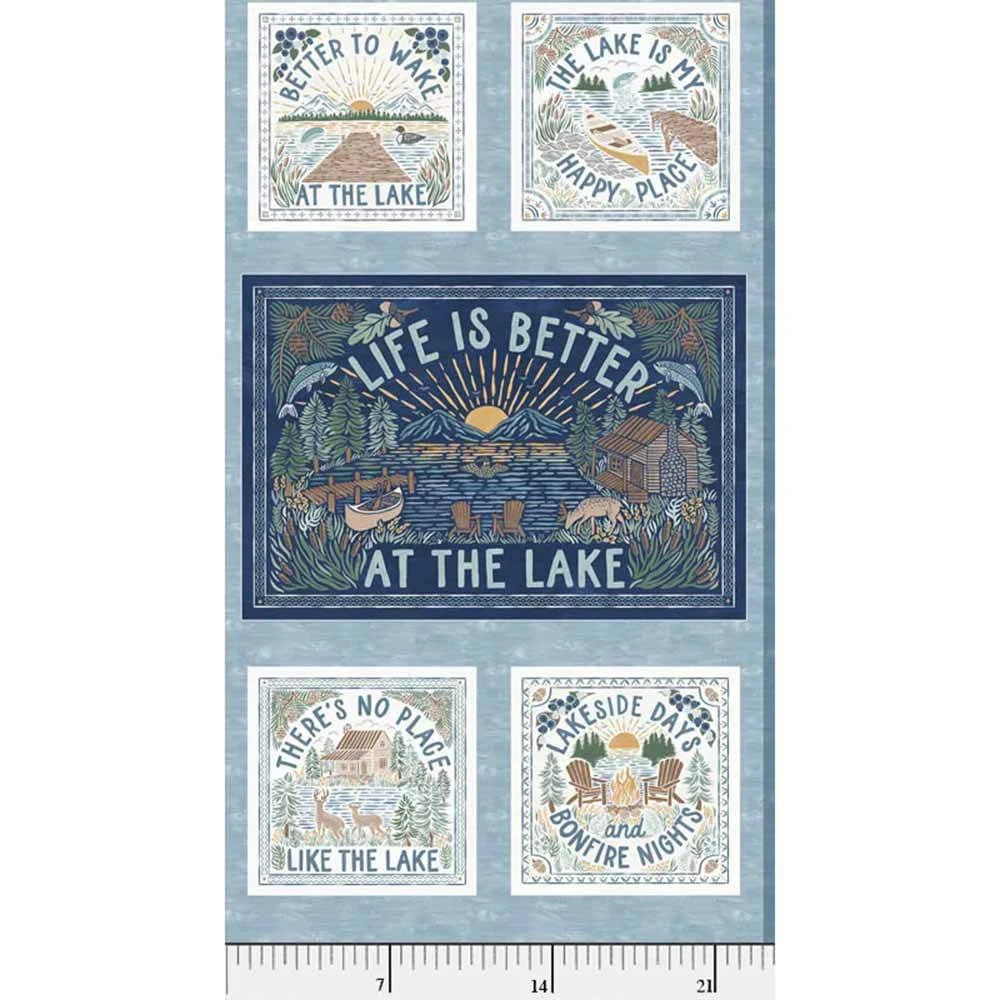 P&B Textiles - Lakeside Days - Laura Marshall - Life Is Better At The Lake - 24" X 44" - Panel 2 P&B Textiles - Lakeside Days - Laura Marshall - Life Is Better At The Lake - 24" X 44" - Panel - Image 2
