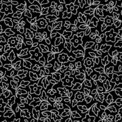 P&B Textiles - Salt & Pepper II - Floral Stitch - Black - Yardage