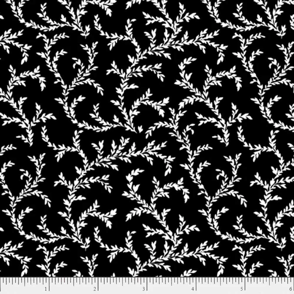P&B Textiles - Salt & Pepper II - Vine On Black - Yardage 2 P&B Textiles - Salt & Pepper II - Vine On Black - Yardage - Image 2