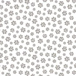 Elizabeth's Studio - Follow Your Nose - Lucia Heffernan - Tossed Paw Prints - Bright White - Yardage