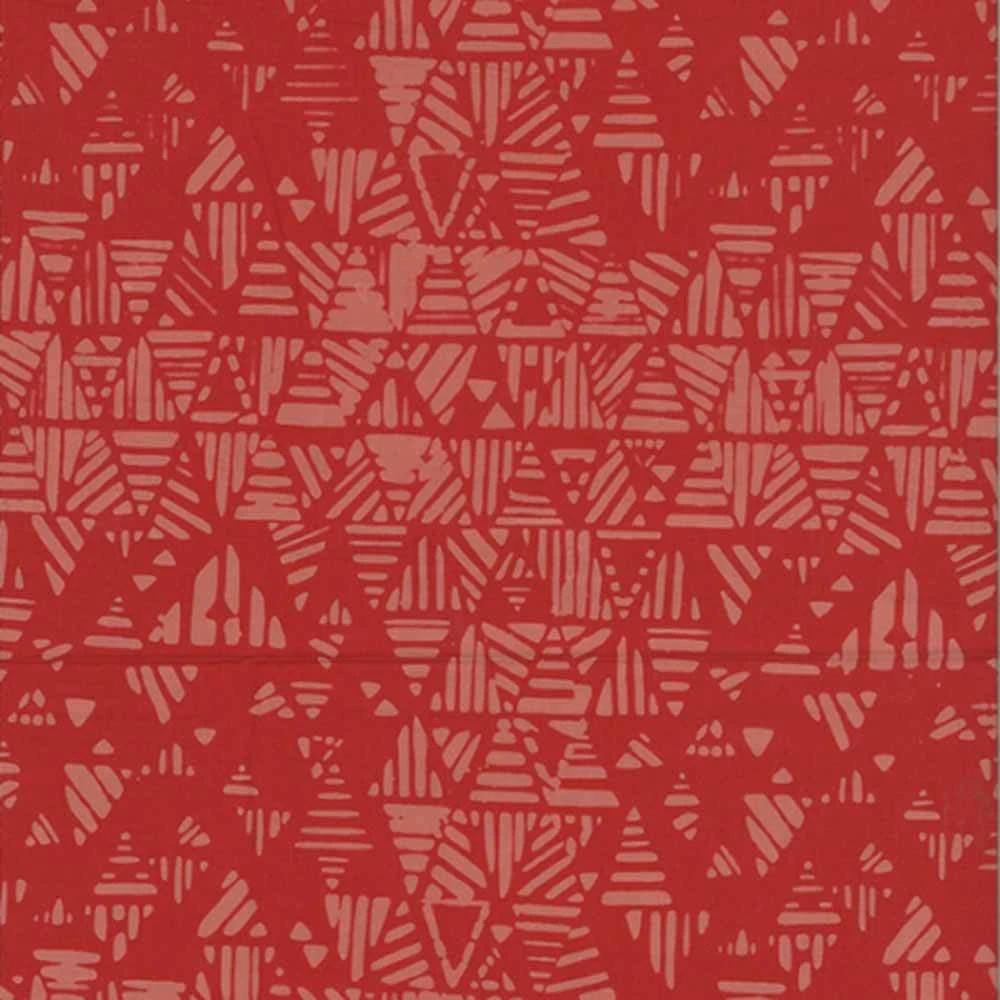 Hoffman Fabrics - Hand Dyed Indah Batiks - Stripey Triangles - Rosewood - 2-Yard Cut 1 Hoffman Fabrics - Hand Dyed Indah Batiks - Stripey Triangles - Rosewood - 2-Yard Cut