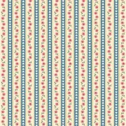 Marcus Fabrics - Mother's Valentines By Mary Mulari - Stripe - Blue - Yardage