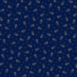 Marcus Fabrics - Betsy's Needlework By Pam Buda - Thistle Flower - Navy - Yardage