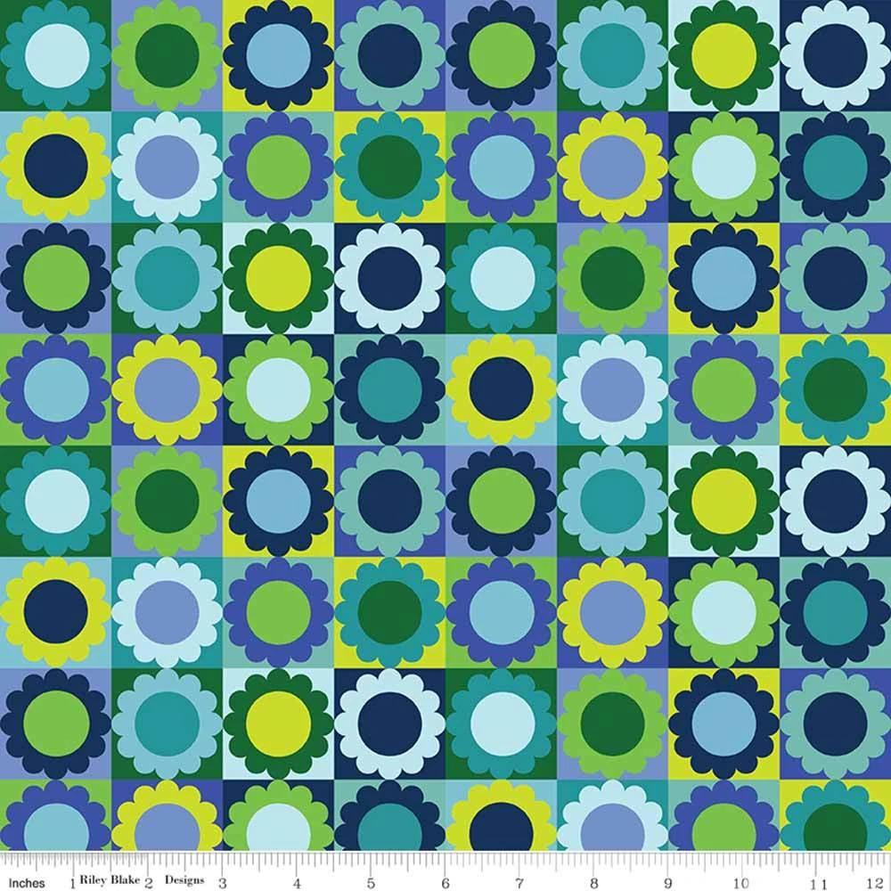 Riley Blake - Copacetic By Julia Frazier - Blueberry Flower Pie - Blue - Yardage 2 Riley Blake - Copacetic By Julia Frazier - Blueberry Flower Pie - Blue - Yardage - Image 2