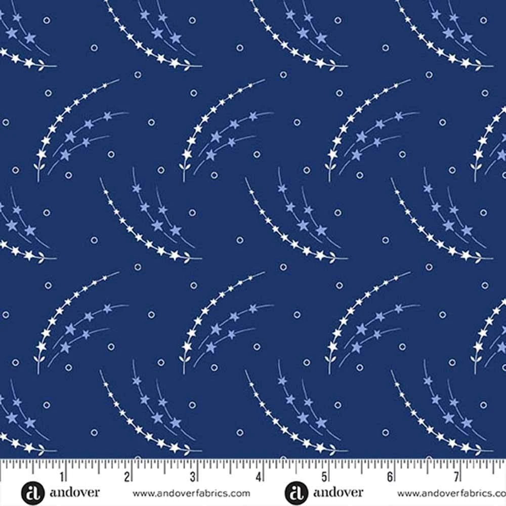 Andover Fabrics - Tradition - Shooting Star - Blue - Yardage 2 Andover Fabrics - Tradition - Shooting Star - Blue - Yardage - Image 2