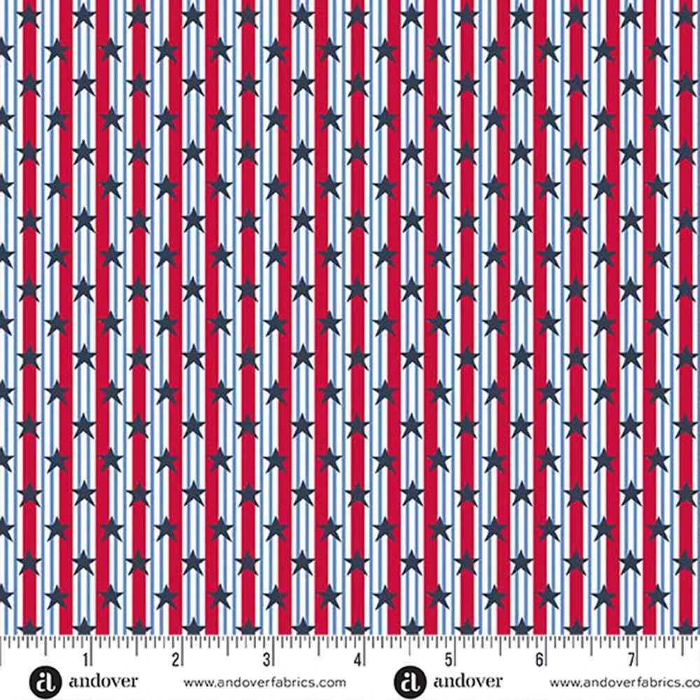 Andover Fabrics - Tradition -Stars And Stripes - Red - Yardage 2 Andover Fabrics - Tradition -Stars And Stripes - Red - Yardage - Image 2