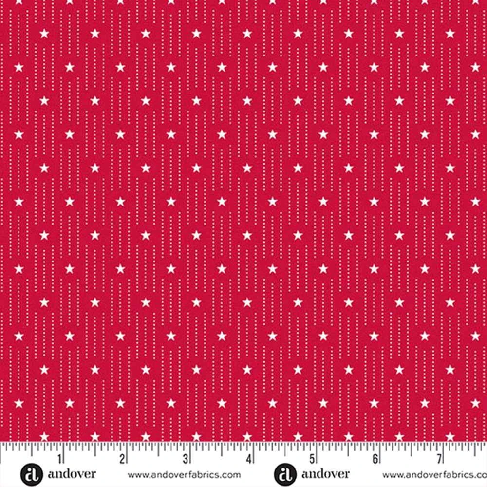Andover Fabrics - Tradition - Pin Dot Stripe - Red - Yardage 2 Andover Fabrics - Tradition - Pin Dot Stripe - Red - Yardage - Image 2