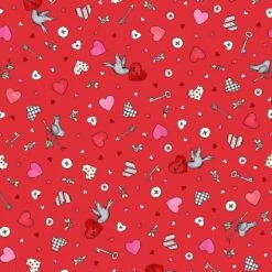 Maywood Studios - I Heart You - Kris Lammers - Birds - Red - Yardage