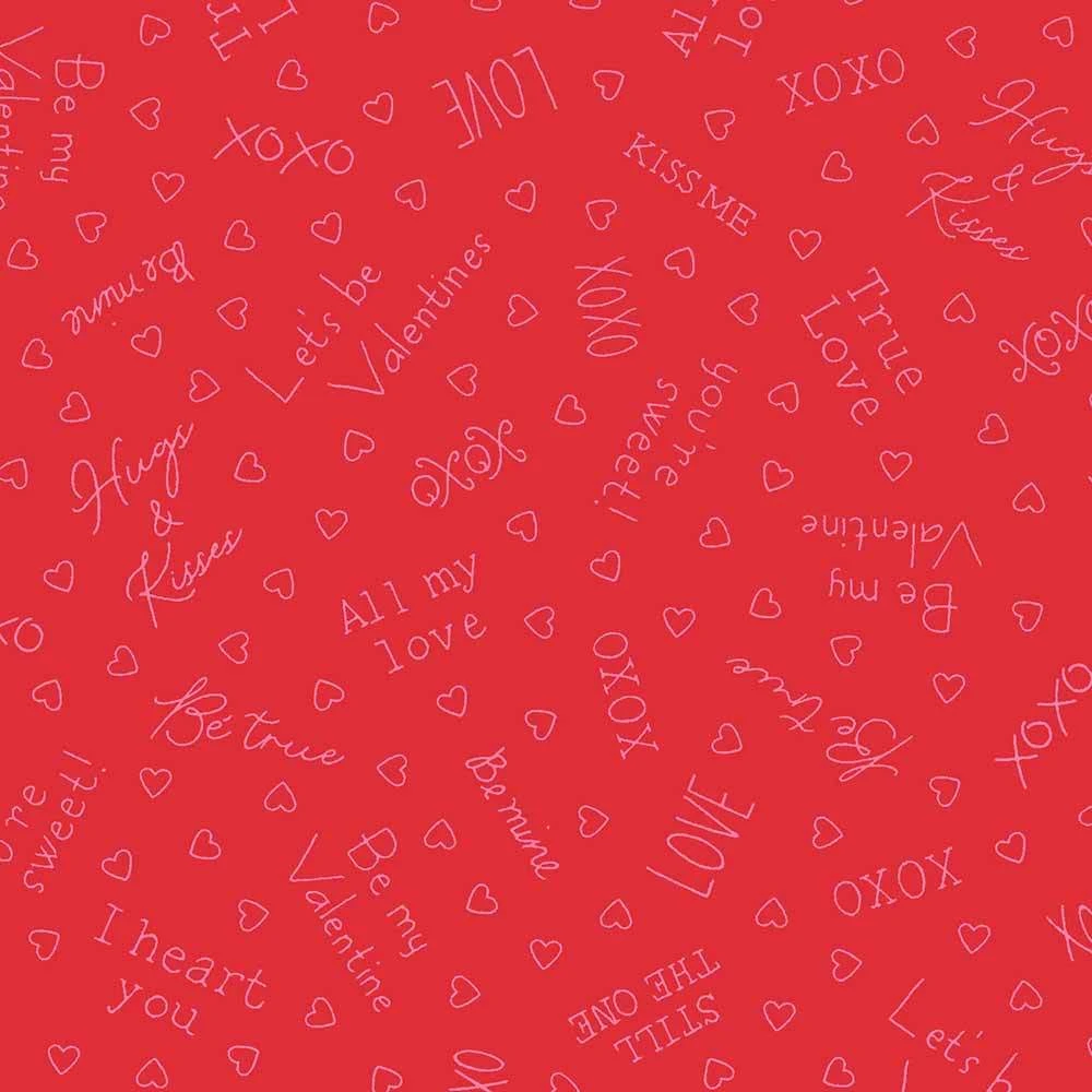 Maywood Studios - I Heart You - Kris Lammers - Love Phrases - Red - Yardage 1 Maywood Studios - I Heart You - Kris Lammers - Love Phrases - Red - Yardage