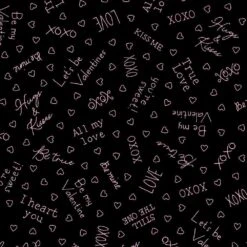 Maywood Studios - I Heart You - Kris Lammers - Love Phrases - Black - Yardage