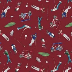 Northcott Fabrics - Hole In One - Racquel Martindale - Everyday Golfer - Red - Yardage