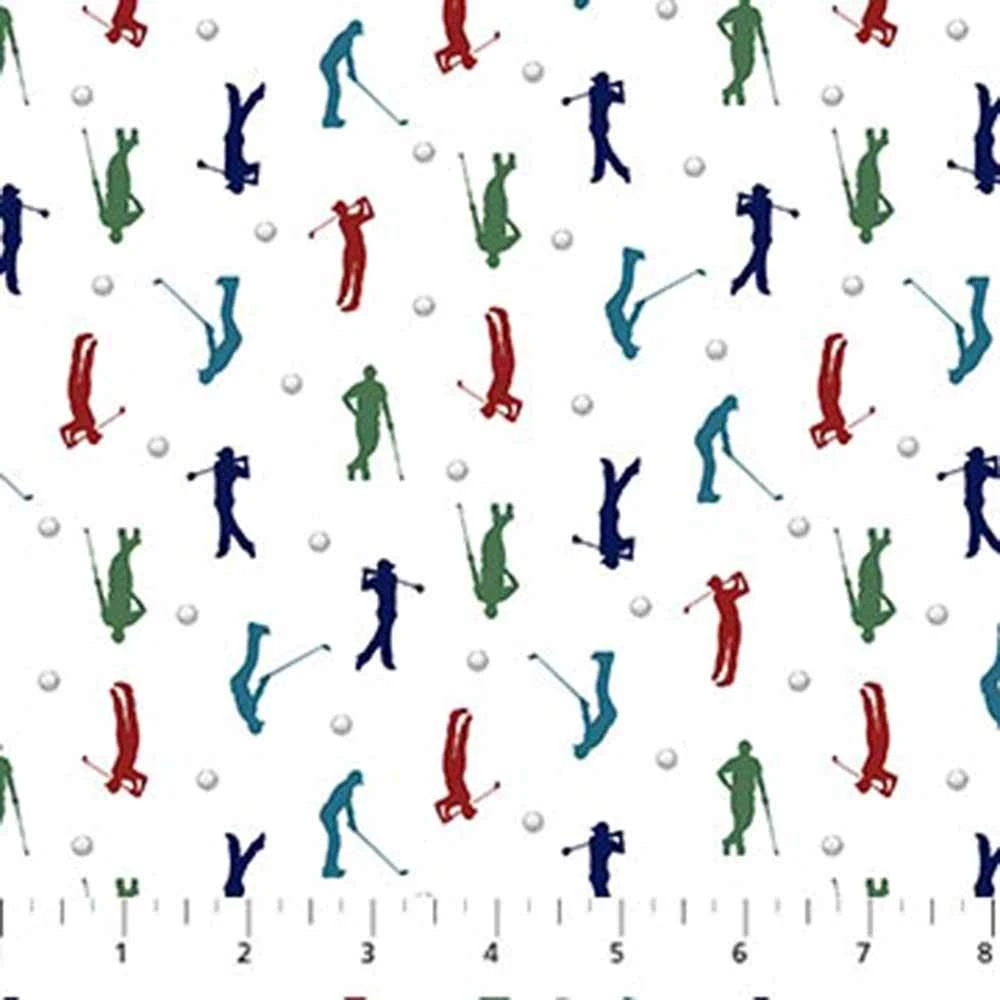 Northcott Fabrics - Hole In One - Racquel Martindale - Golf Stance - White - Yardage 2 Northcott Fabrics - Hole In One - Racquel Martindale - Golf Stance - White - Yardage - Image 2