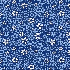 Blank Quilting - Liberty By Satin Moon Designs - Flowers - Navy - Yardage