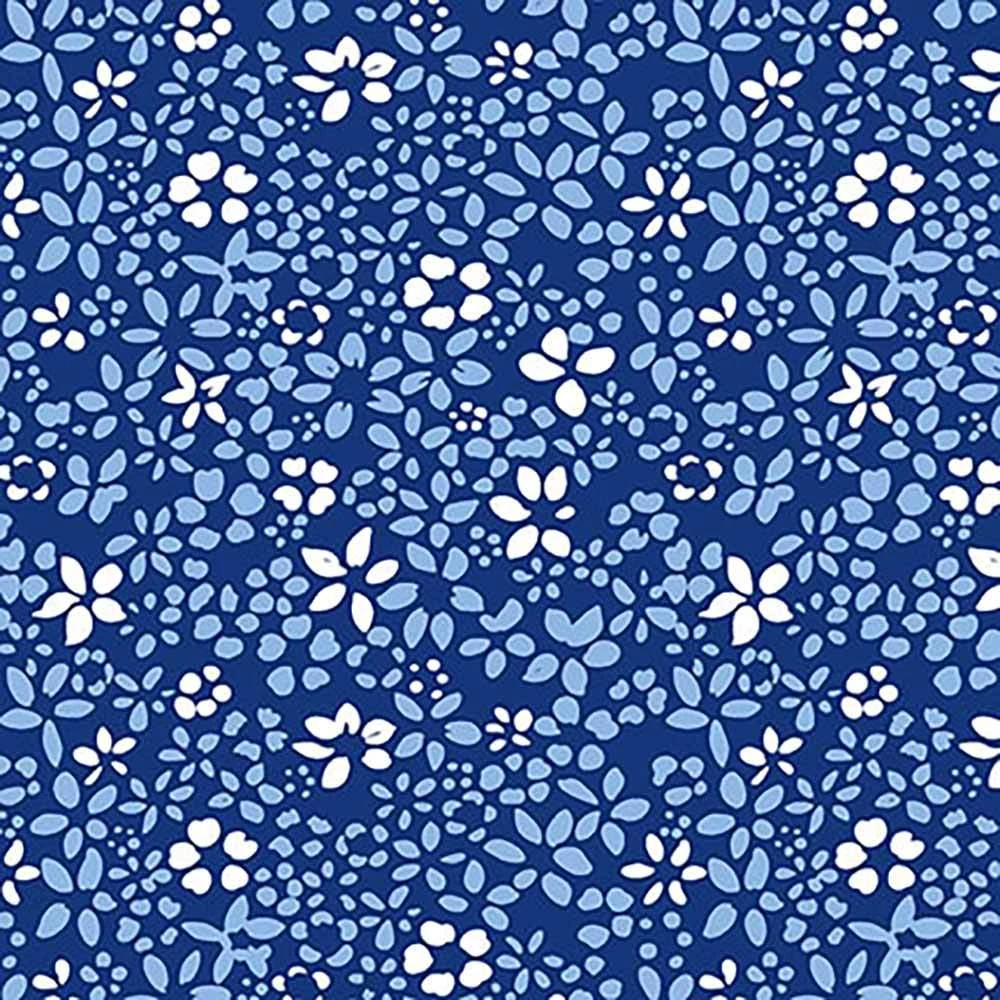 Blank Quilting - Liberty By Satin Moon Designs - Flowers - Navy - Yardage 1 Blank Quilting - Liberty By Satin Moon Designs - Flowers - Navy - Yardage