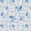 Blank Quilting - English Blue & White By AJ's Watercolor Studio - Digitally Printed - Flowers With Keys - Light Grey - Yardage