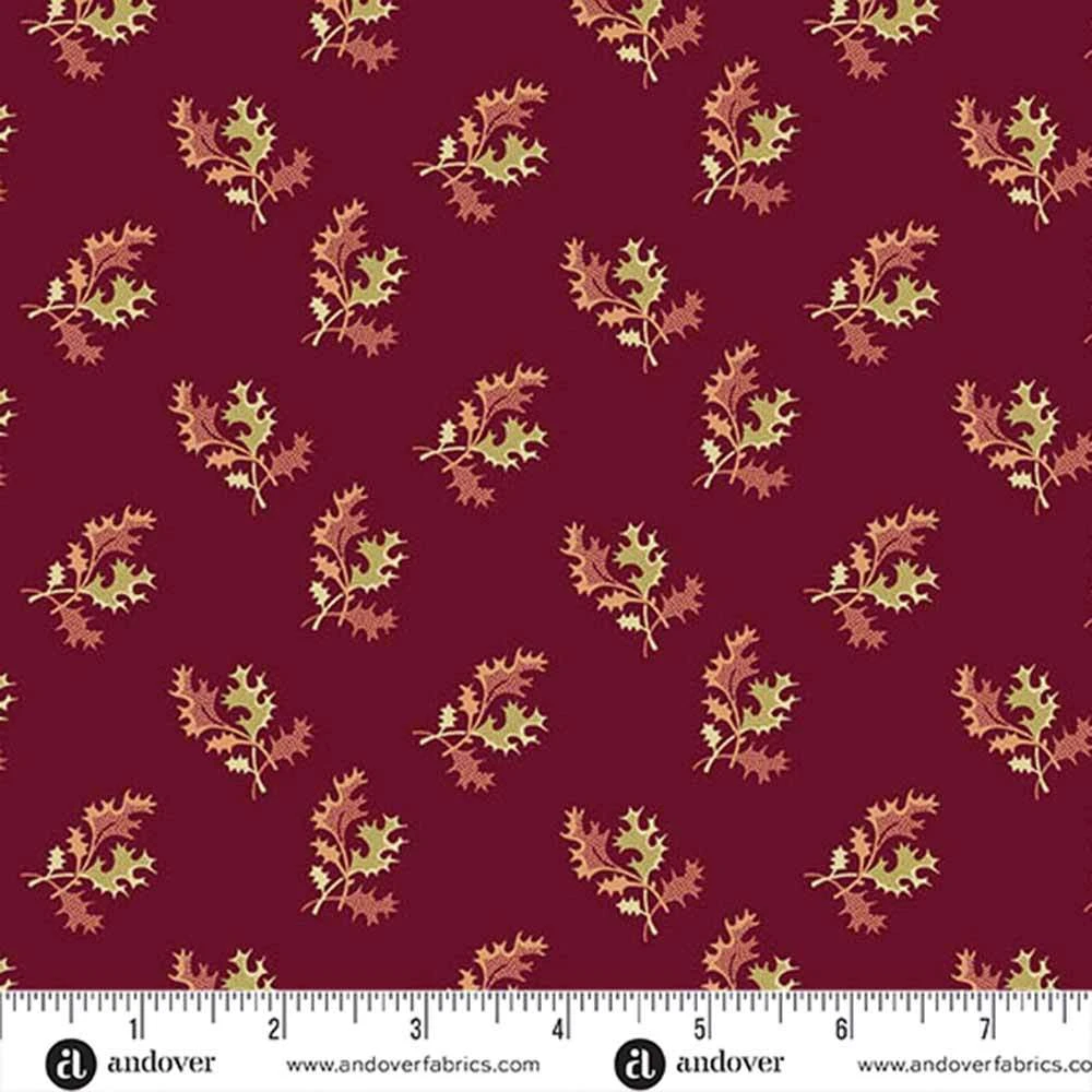 Andover Fabrics - Dahlia By Laundry Basket Quilts - Holly Berry - Cranberry - Yardage 2 Andover Fabrics - Dahlia By Laundry Basket Quilts - Holly Berry - Cranberry - Yardage - Image 2