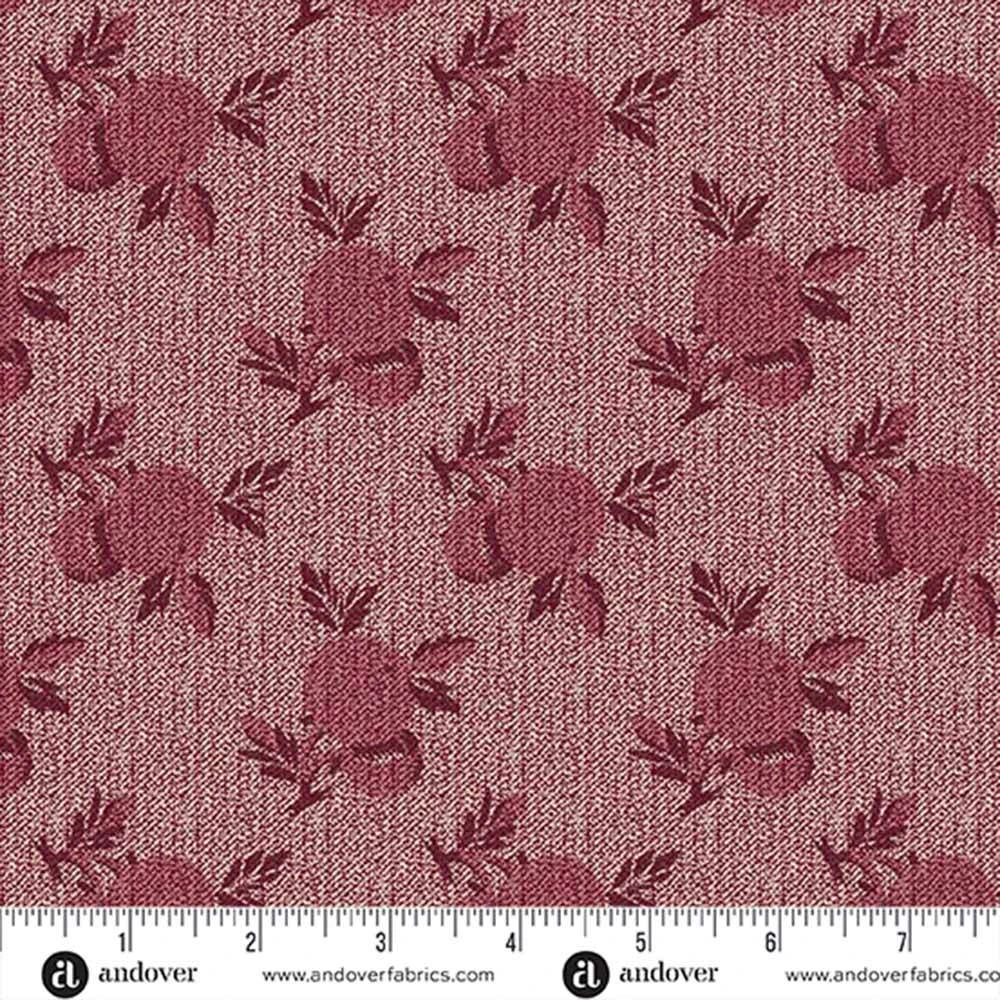 Andover Fabrics - Dahlia By Laundry Basket Quilts - Crab Apple - Wine - Yardage 2 Andover Fabrics - Dahlia By Laundry Basket Quilts - Crab Apple - Wine - Yardage - Image 2