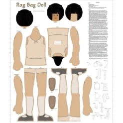 Rag Bag Doll 1 - Designed By Miriam Christensen Rawson - Cream - 36" X 43" Panel