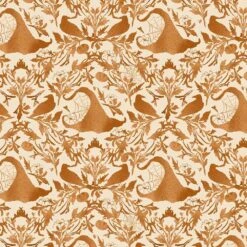 P&B Textiles - Hocus Pocus - Deana Beesley - Witch Hat Damask - Cream/Orange - Yardage