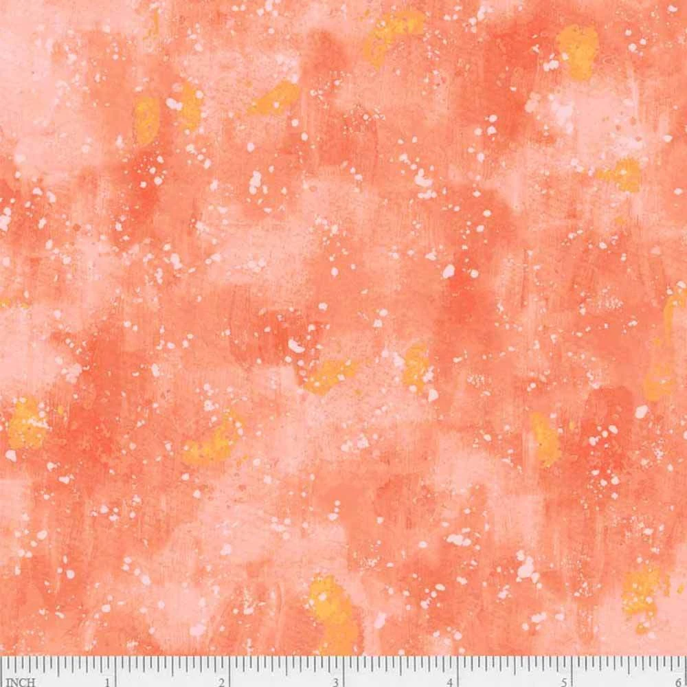 P&B Textiles - Cosmos - Eulalia Mejia - Brushy Blender - Coral - Yardage 2 P&B Textiles - Cosmos - Eulalia Mejia - Brushy Blender - Coral - Yardage - Image 2