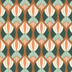 Cloud9 Fabrics - Florissima By Juliana Tipton - Deco Shells - Coral - Yardage