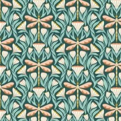 Cloud9 Fabrics - Florissima By Juliana Tipton - Dragonflies Dreams- Teal - Yardage
