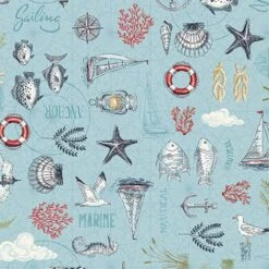 Andover Fabrics - High Tide By Makower - Maritime - Light Blue - Yardage