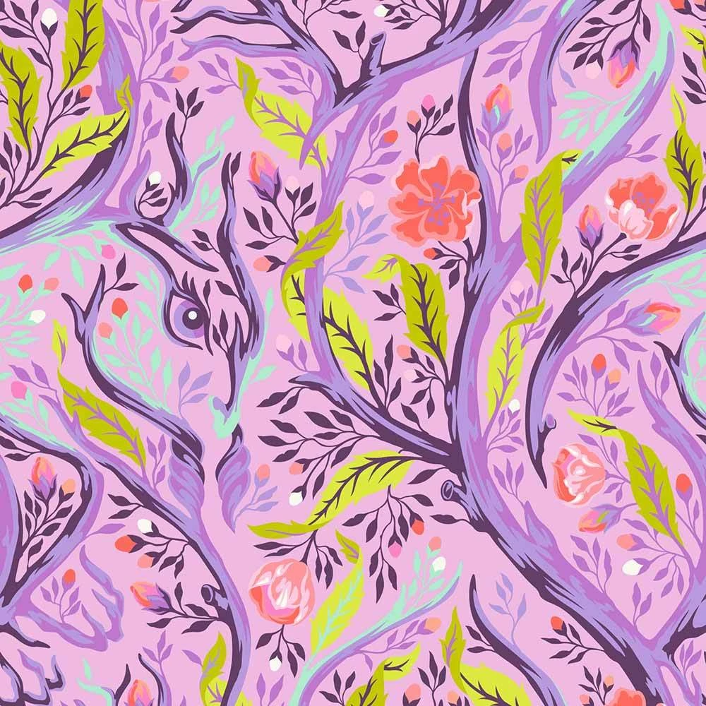 Free Spirit - Full Moon Forest II - Tula Pink - Branch Manager - Blossom - Yardage 2 Free Spirit - Full Moon Forest II - Tula Pink - Branch Manager - Blossom - Yardage - Image 2