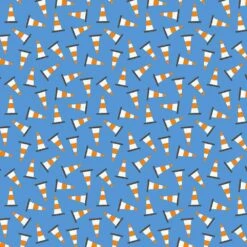 Dear Stella - Cats At Work By Leeza Hernandez - Digitally Printed - Cat Cones - Marina - Yardage