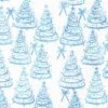Island Batik - Tinsel Treasures - Christmas Trees - White - Yardage -Keepsake Quilting Shop 1020178C 01