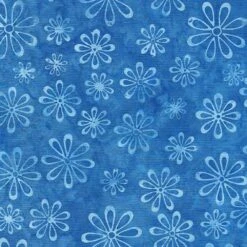 Island Batik - Tinsel Treasures - Seasonal Floral - Blue French Blue - Yardage