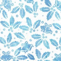 Island Batik - Tinsel Treasures - Holly & Bells - White - Yardage