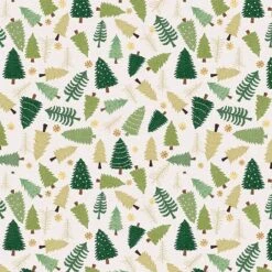 FreeSpirit - Christmas Cabin By Mia Charro - Joy Pines - Linen - Yardage