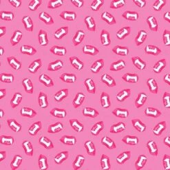 Dear Stella - Costume Party By Pammie Jane - Digital Print - Teeth - Fuchsia - Yardage