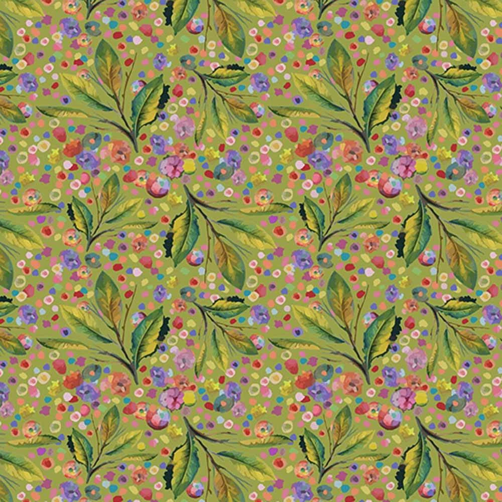 Hoffman Fabrics - Whimsical Flower Garden By Candy Quilt Design - Leaves - Multi - Yardage 1 Hoffman Fabrics - Whimsical Flower Garden By Candy Quilt Design - Leaves - Multi - Yardage