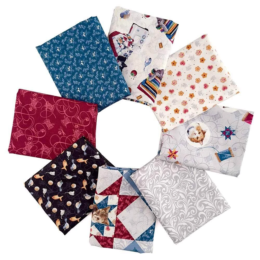 Quilt Kitties - 8-Piece 1/2 Yard Fabric Bundle 1 Quilt Kitties - 8-Piece 1/2 Yard Fabric Bundle