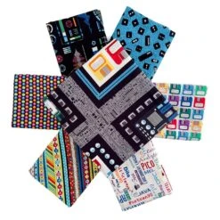 Data Point - 6 Piece - 1/2 Yard Bundle With FREE Panel