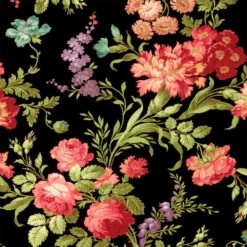 Windham Fabrics - Classic Floral - Black - 108" Wide 3-Yard Back Pack