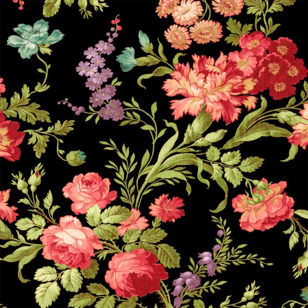Windham Fabrics - Classic Floral - Black - 108" Wide 3-Yard Back Pack 1 Windham Fabrics - Classic Floral - Black - 108" Wide 3-Yard Back Pack