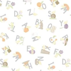 Maywood Studios - Little Chicks - Alaphabet Toss - White - Flannel By Bonnie Sullivan - Yardage